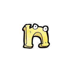 cartoon letter n with eyes N3