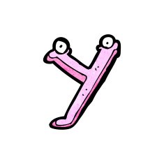 cartoon letter y with eyes N2