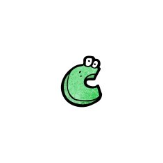 cartoon letter c with eyes N4