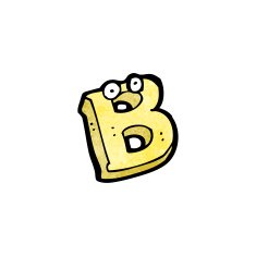 cartoon letter b with eyes N4