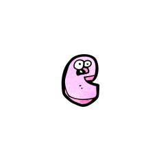 cartoon letter e with eyes N4