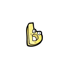 cartoon letter b with eyes N5