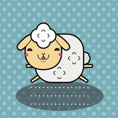 Withe sheep cartoon character