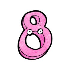 funny cartoon number eight N3