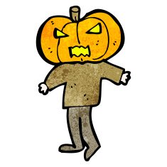 cartoon pumpkin head man N3