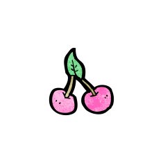 cartoon pink cherries N6
