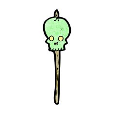 cartoon skull on spike N4