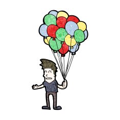 cartoon man selling balloons N6