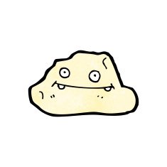 Cartoon Rock With Face N17