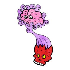 cartoon haunted skull N14