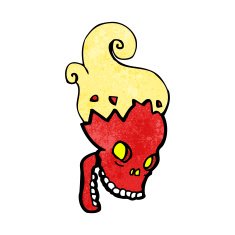 cartoon haunted skull N15