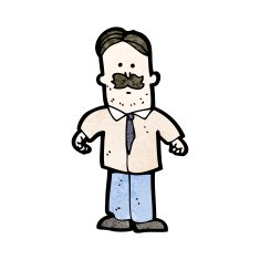 cartoon mustache man N40