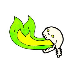 Cartoon Flaming Skull N65