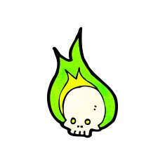 Cartoon Flaming Skull N66