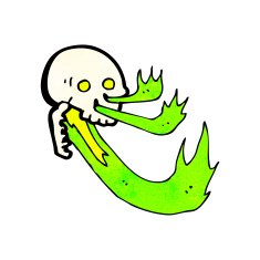 Cartoon Flaming Skull N67