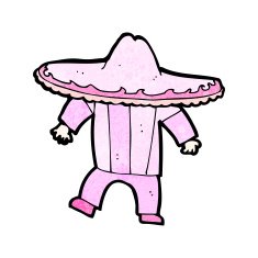 cartoon man in pink mexican outfit N3