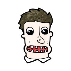 cartoon shocked man N186
