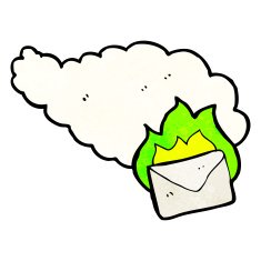 cartoon flaming letter N112
