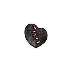cartoon stitched black heart N2