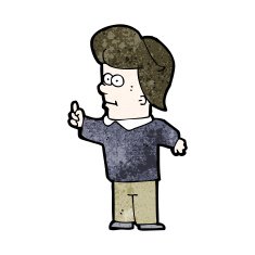 cartoon friendly boy with idea N5