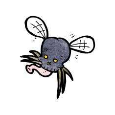 cartoon spooky skull fly N3