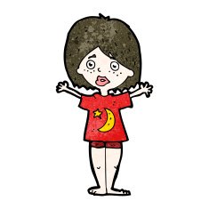 cartoon woman in pajamas N3