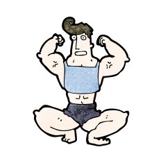 cartoon body builder posing N3