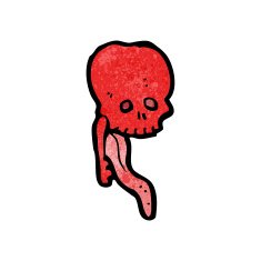cartoon gross skull sticking out tongue N6