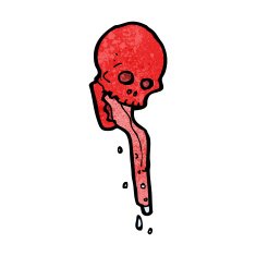 cartoon gross skull sticking out tongue N7