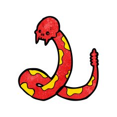 cartoon spooky skull snake N6