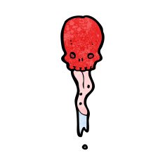 cartoon gross skull sticking out tongue N8
