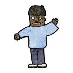 cartoon waving man N115