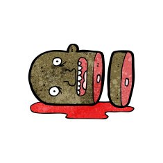 cartoon gross severed head N9