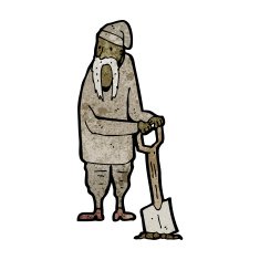 cartoon peasant digging N3
