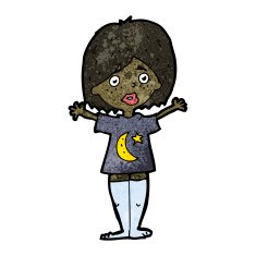 cartoon woman in night clothes N7