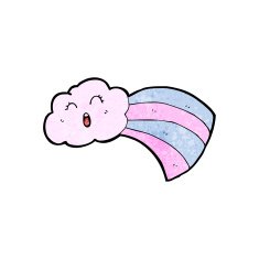 Cute cloud retro cartoon