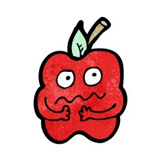 cartoon nervous apple N2