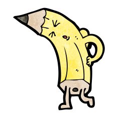 cartoon pencil with bad back N6