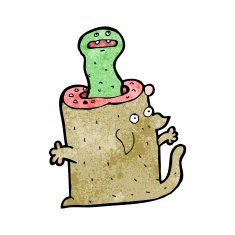 cartoon dog with parasite N3