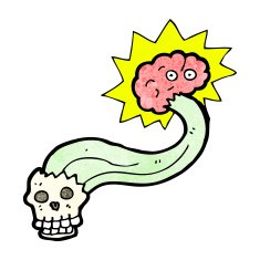 cartoon brain floating out of skull N3
