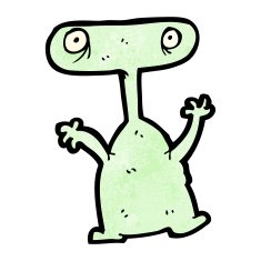 cartoon weird alien monster N28