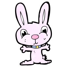 cartoon pink rabbit N88