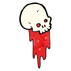cartoon gross skull N29