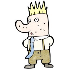 cartoon ugly office boy N3