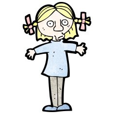 cartoon surprised blond girl N2