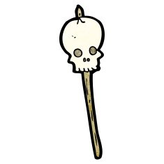 cartoon skull on spike N5