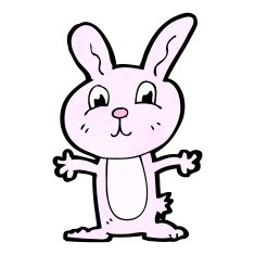 cartoon pink rabbit N89