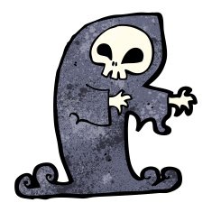 cartoon spooky ghost N163