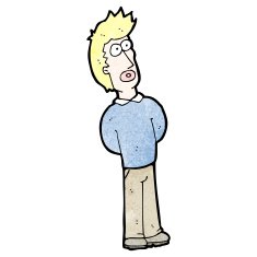 cartoon curious blond man N2