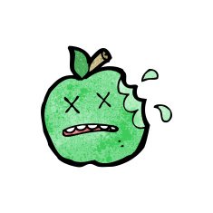Cartoon Bitten Apple N11